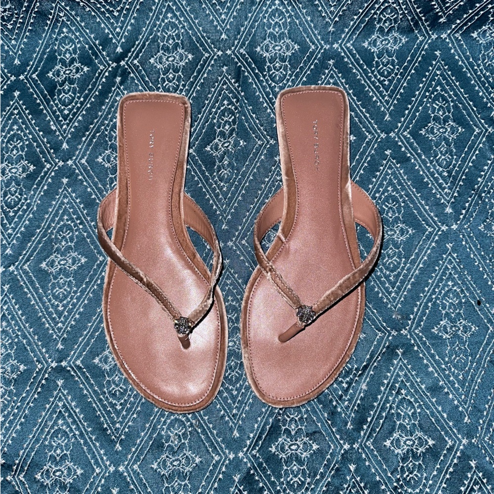Tory Burch Brown Leather Thong Sandals